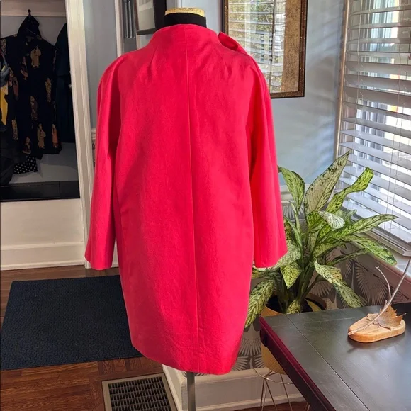 Kate Spade Dorothy Kendall lightweight Salmon Pink Spring jacket Bow coat - Picture 5 of 7